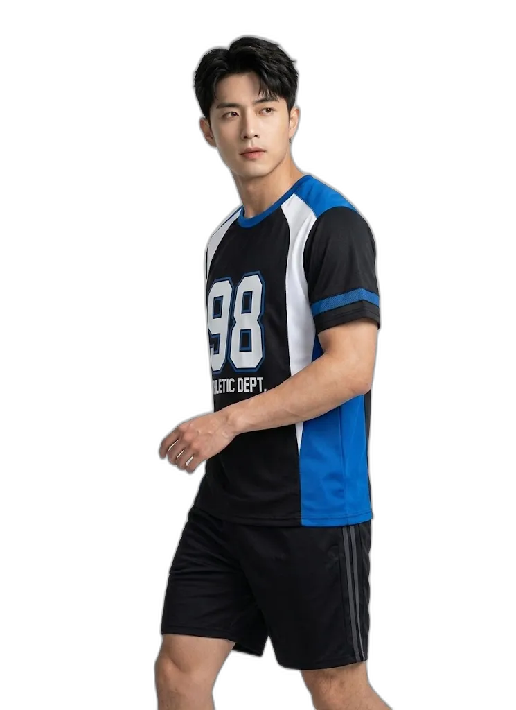 นายแบบใส่ชุดกีฬาและเสื้อพิมพ์ลาย Sublimation ธน พลัส 153